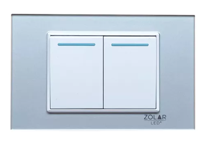 Placa acrílica 2 apagador 36 mm Gris 10 pz