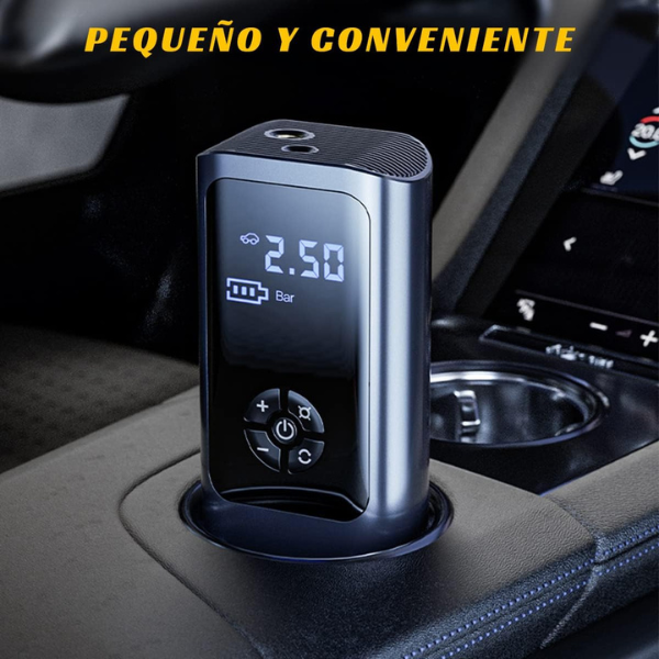 Compresor de Aire Portatil, 150PSI 80 W de Alta Potencia con LED Inteligente, Adecuado para Inflar y Presurizar Bicicletas, Autos, Motos y Balones