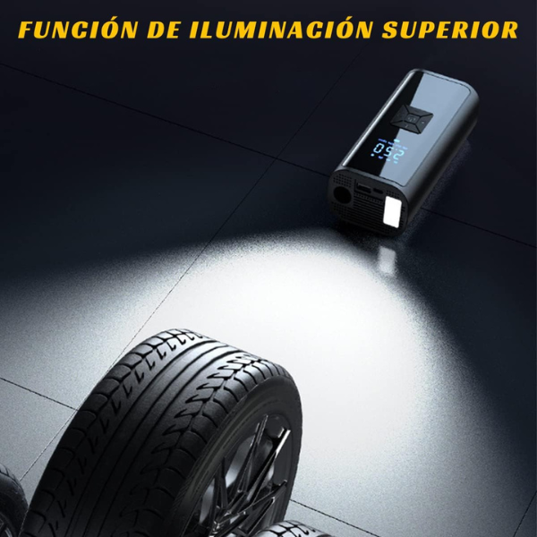 Compresor de Aire Portatil, 150PSI 80 W de Alta Potencia con LED Inteligente, Adecuado para Inflar y Presurizar Bicicletas, Autos, Motos y Balones