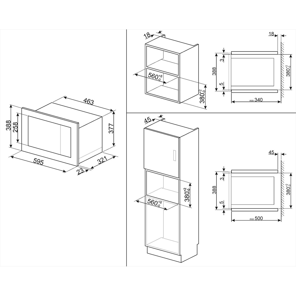 Microondas Empotrable Smeg FMIU020X de 0.7 L Acero Inoxidable