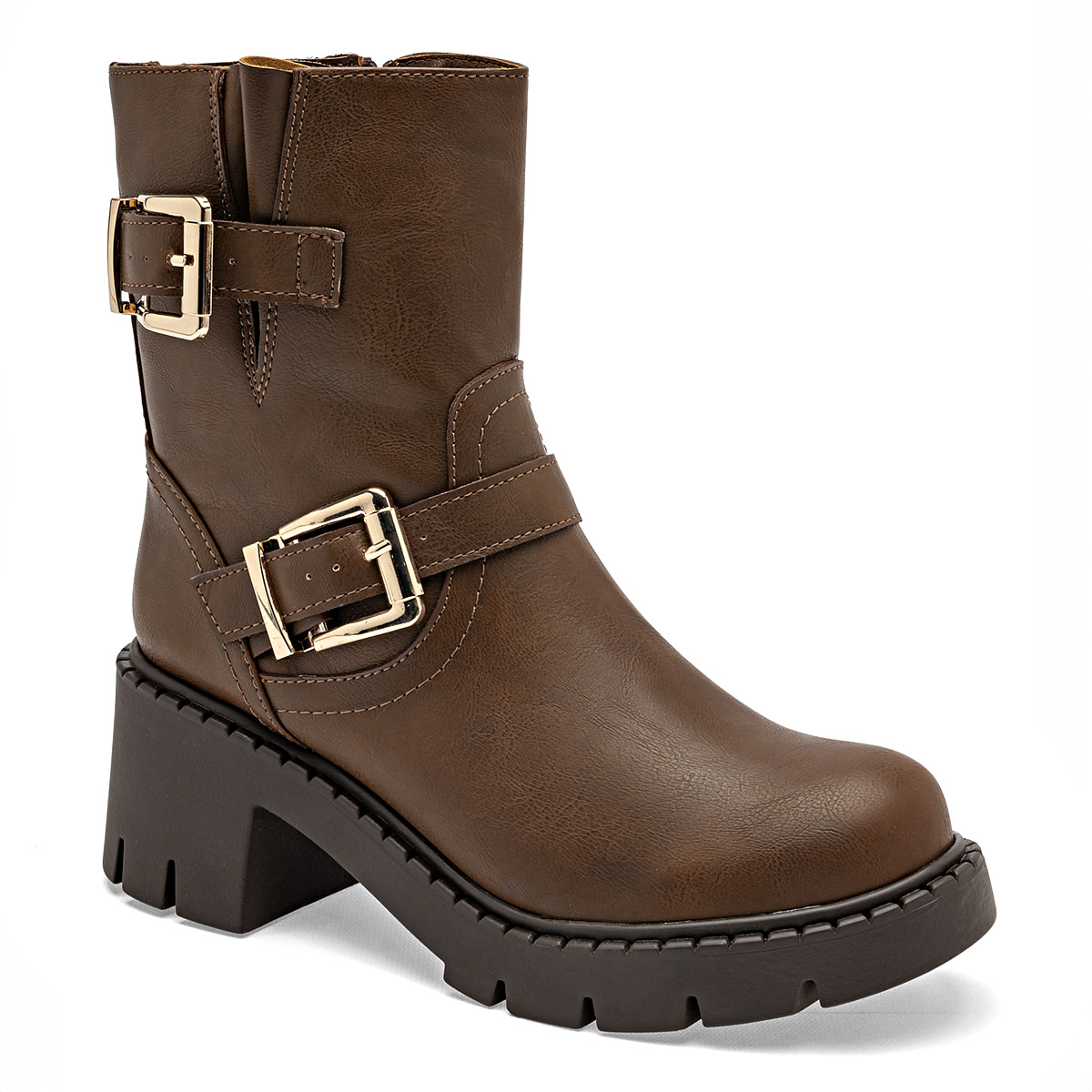 Kiut Botin Casual Mujer Tacon 6cm Tubo 17cm Color Cafe E9