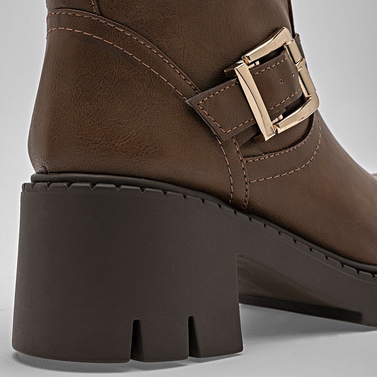 Kiut Botin Casual Mujer Tacon 6cm Tubo 17cm Color Cafe E9