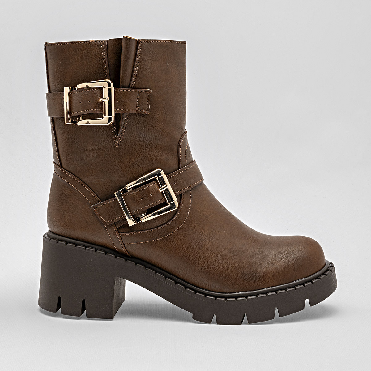 Kiut Botin Casual Mujer Tacon 6cm Tubo 17cm Color Cafe E9