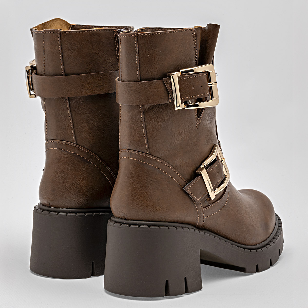 Kiut Botin Casual Mujer Tacon 6cm Tubo 17cm Color Cafe E9