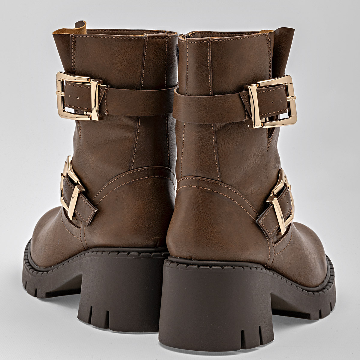 Kiut Botin Casual Mujer Tacon 6cm Tubo 17cm Color Cafe E9