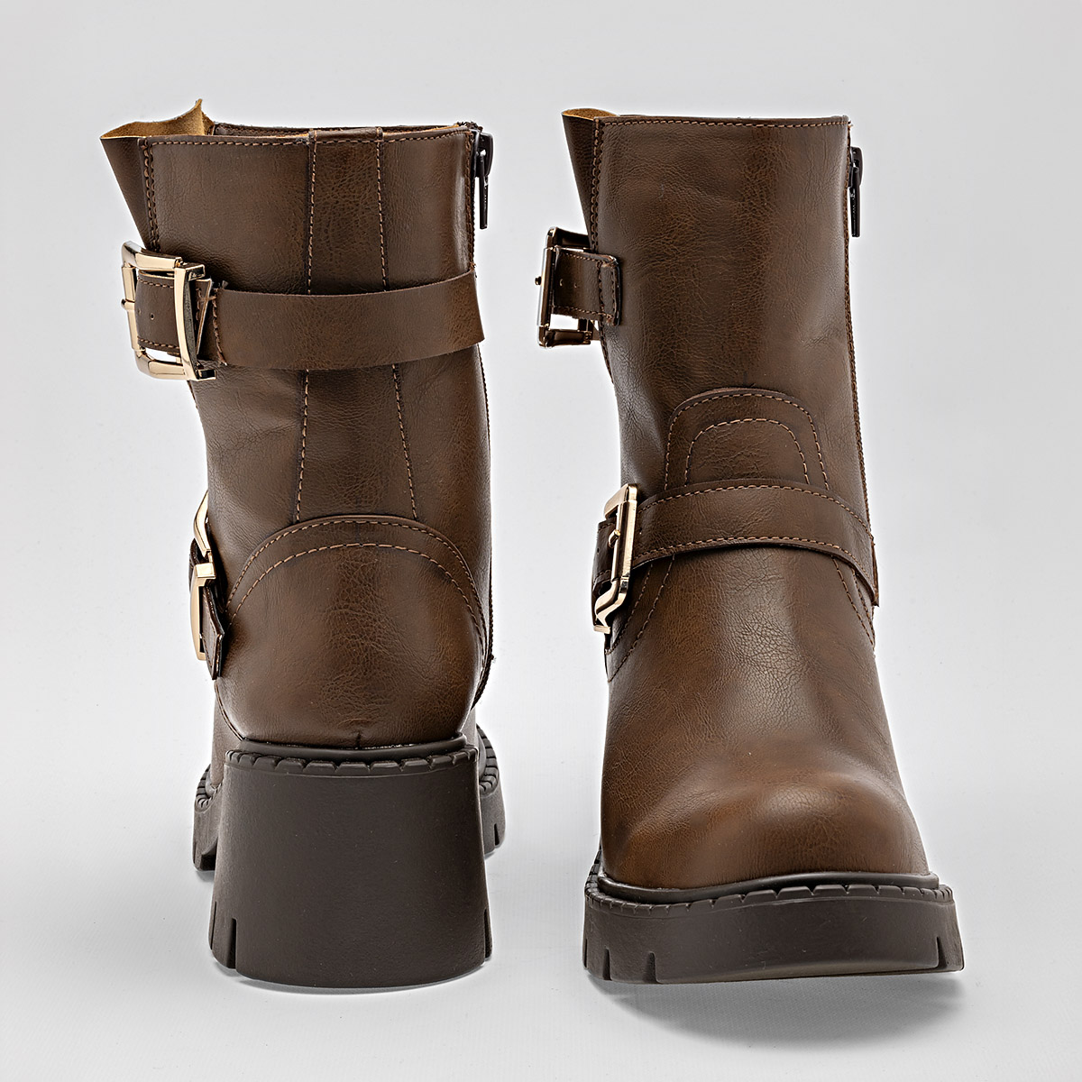 Kiut Botin Casual Mujer Tacon 6cm Tubo 17cm Color Cafe E9