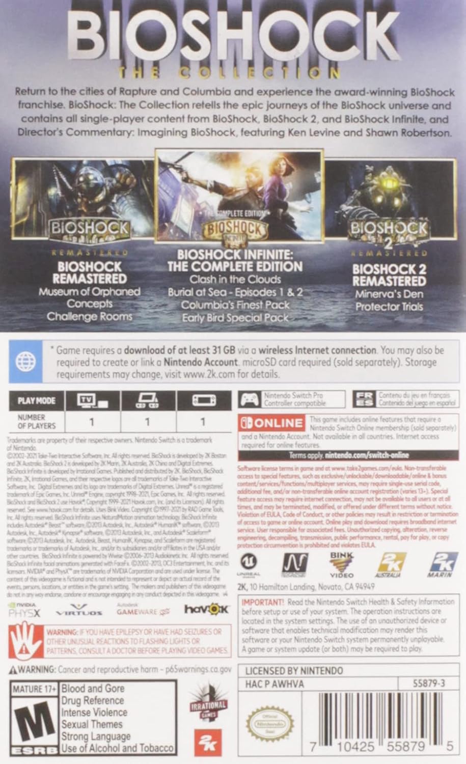 Bioshock: The Collection - Standard Edition - Nintendo Switch descargable 