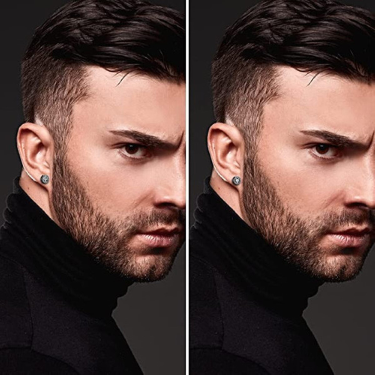 6 Pares Aretes Con Piercing Pendientes Runas Hombre NEGRO