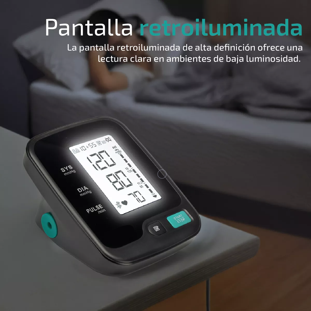 Baumanometro Digital Bluetooth Batería USB Monitor Medidor de presion  Negro