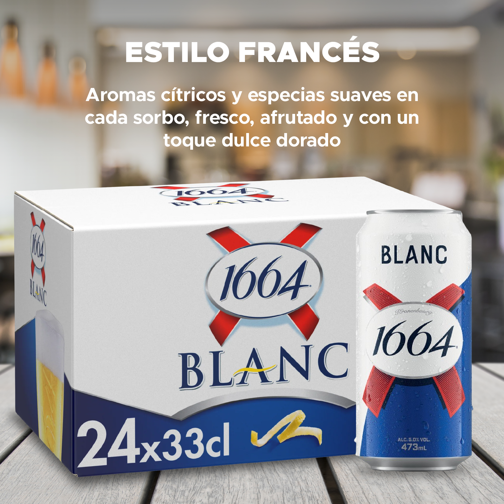 Cerveza Kronenbourg 1664 Blanc Lata 24 Pack