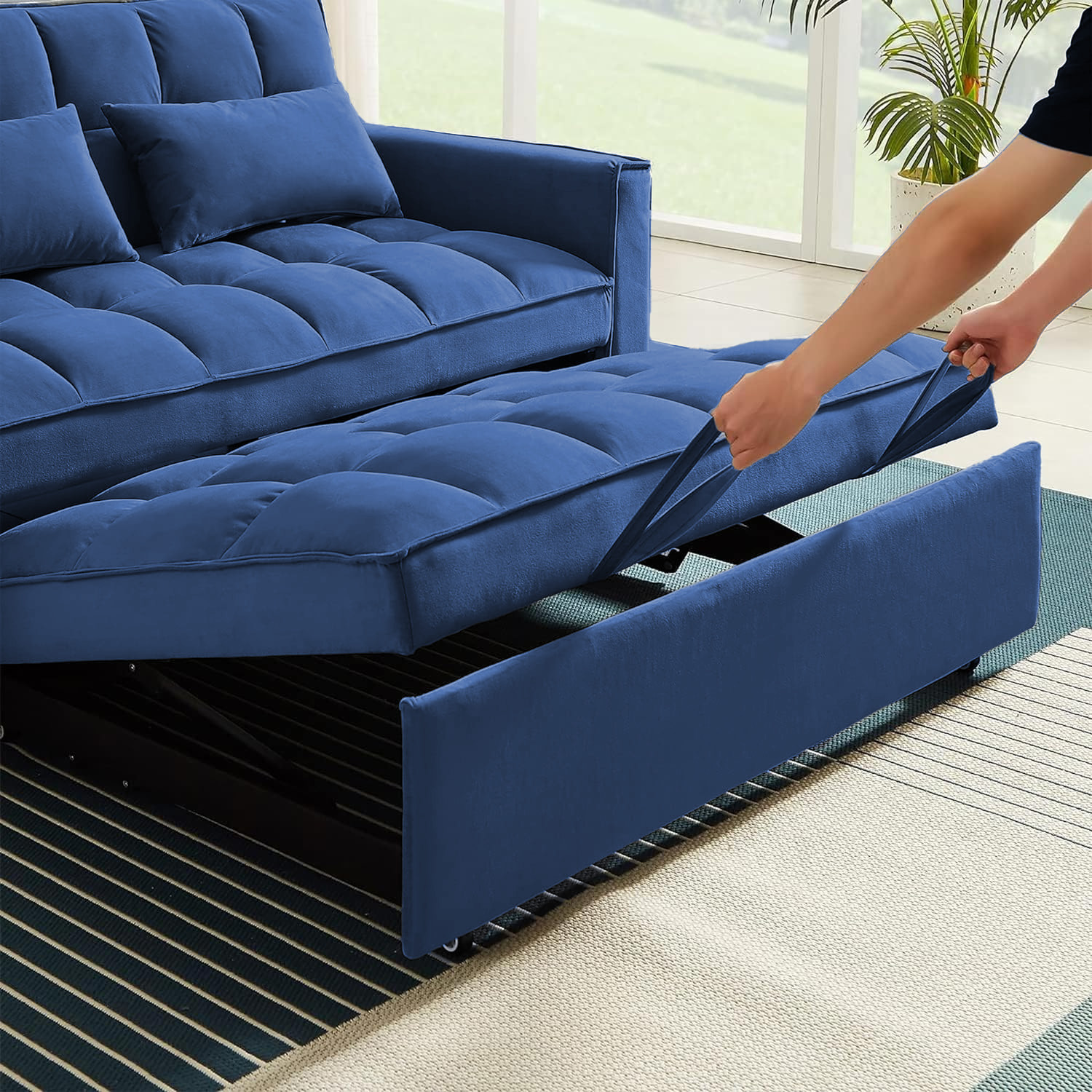 Sofácama Reclinable Convertible Matrimonial Bossa Anders Azul