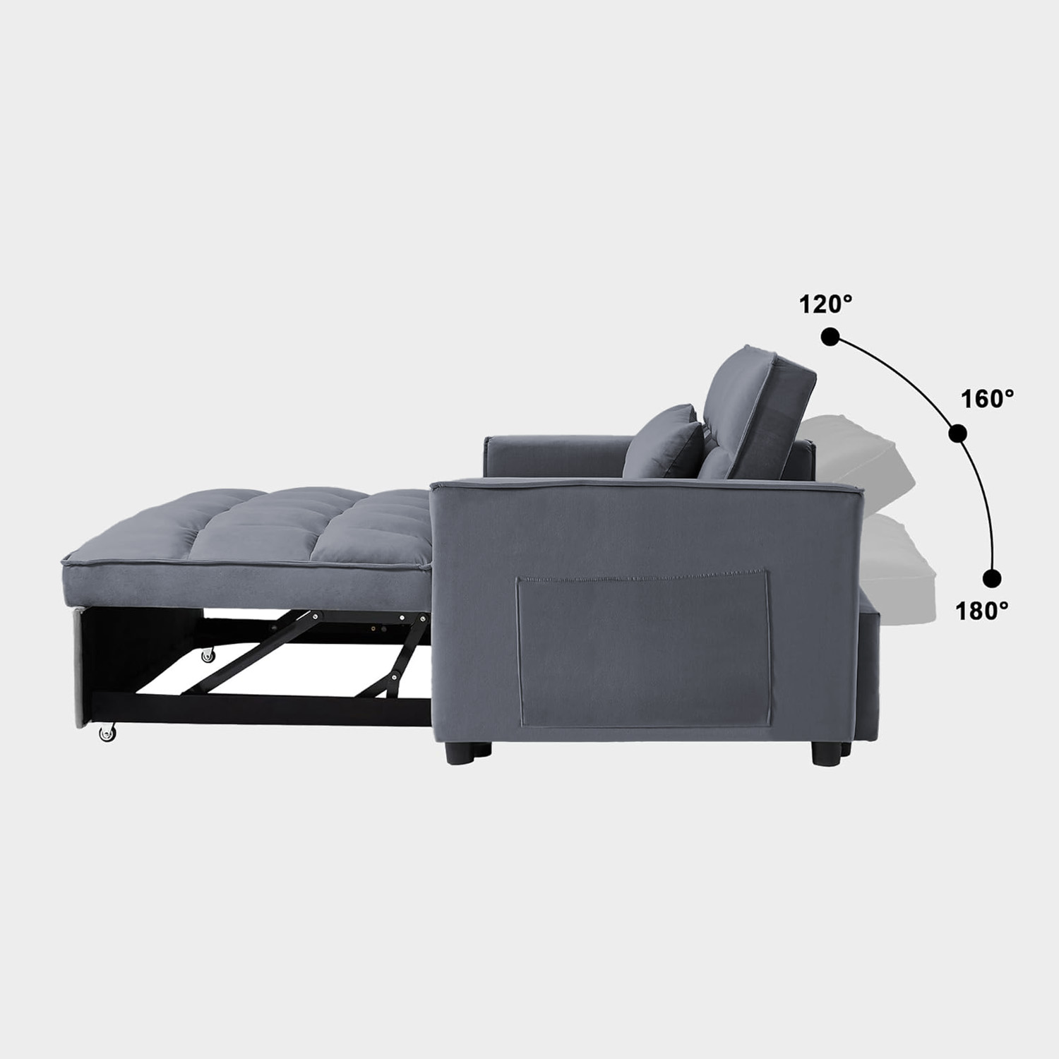 Sofácama Reclinable Convertible Matrimonial Bossa Anders Gris