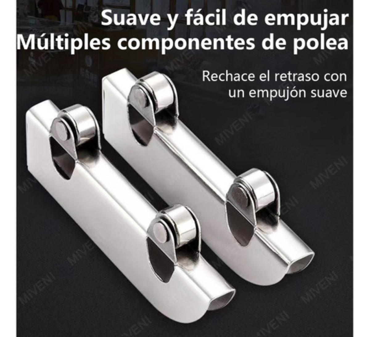 12 Pc Acero Inox Cristal 5mm + Riel Puerta Corredera 60cm PLATA 