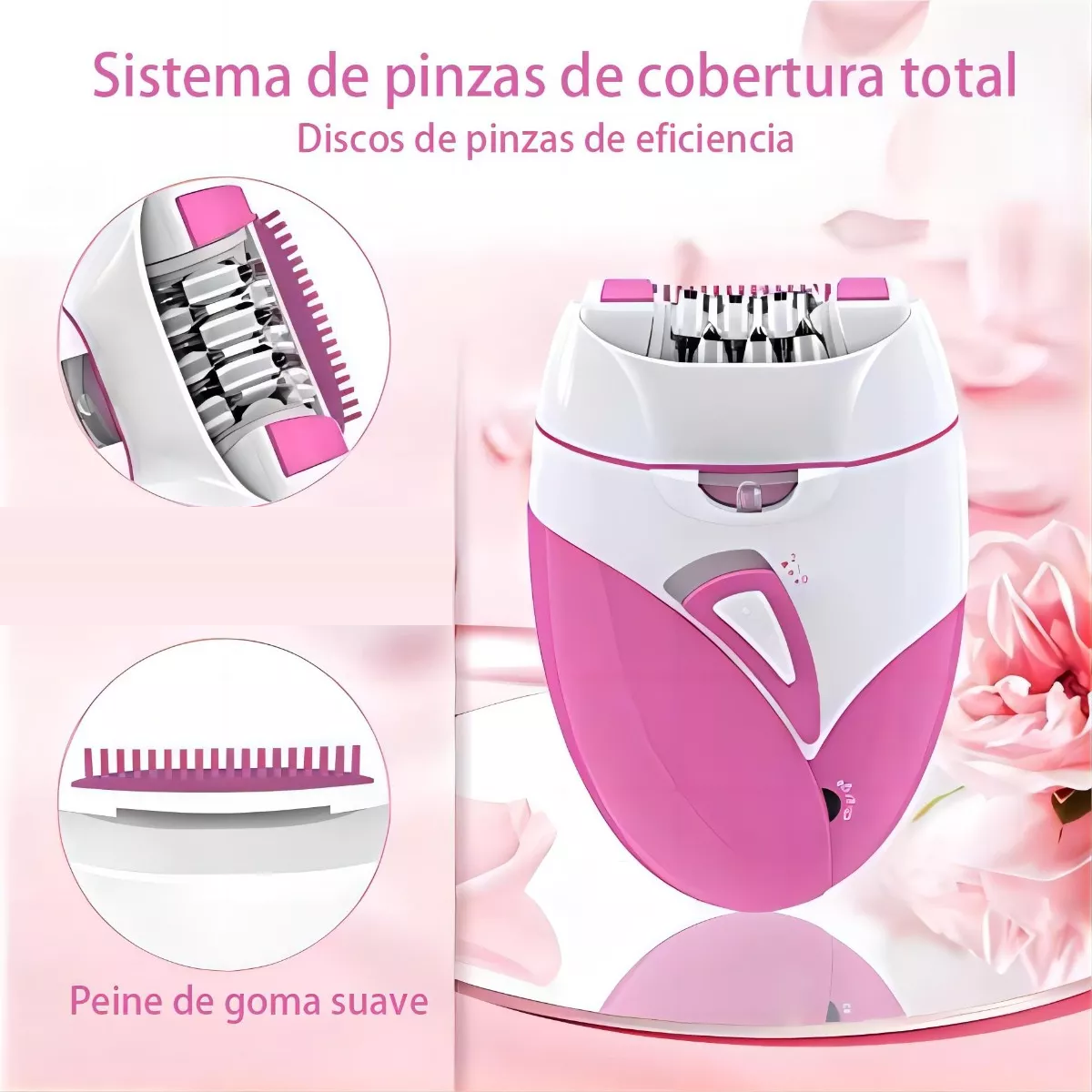 Depiladora Corporal Femenina Recargable Piernas Rosa