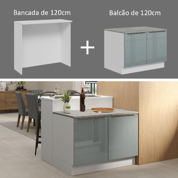 Isla de Cocina con Encimera y Mostrador Madesa Lux 120cm BG