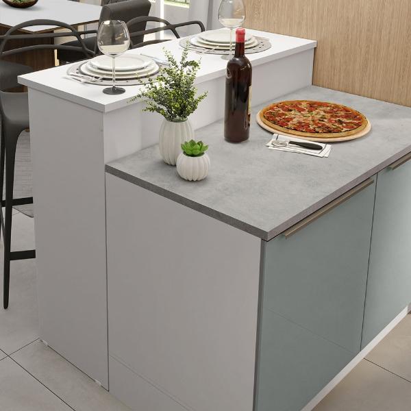 Isla de Cocina con Encimera y Mostrador Madesa Lux 120cm BG