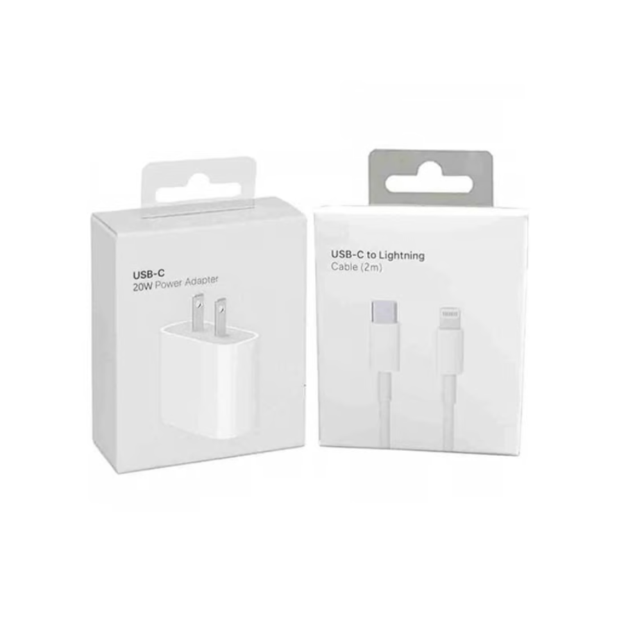 Cargador Para IPhone 5-14 20W Y Cable 2M Tipo C-Lightning Caja