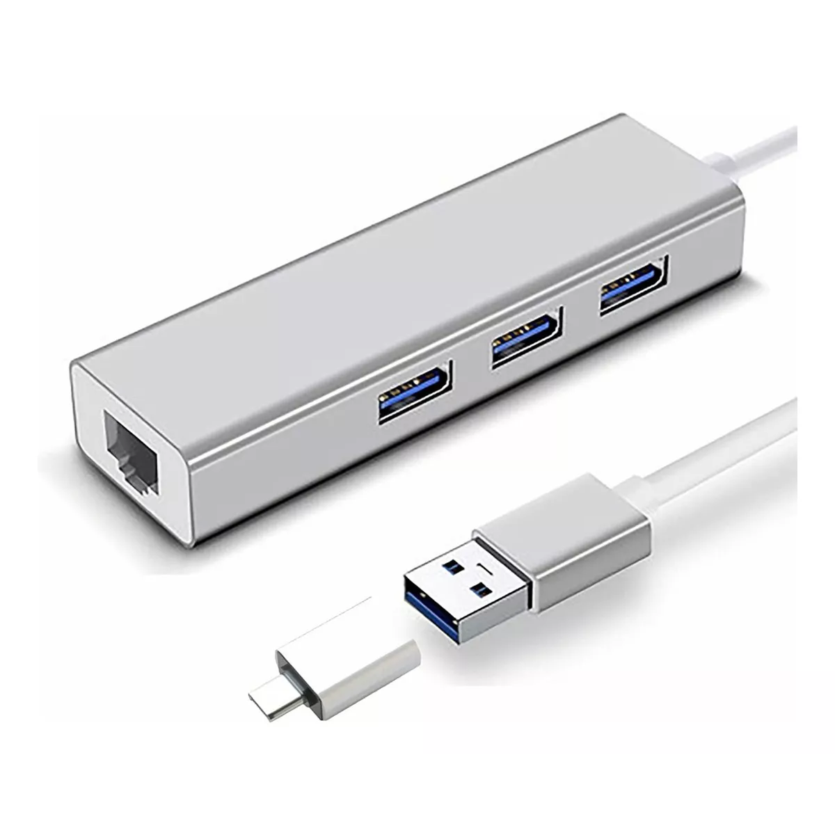 Adaptador Hub Ethernet Rj45 Red Lan Gigabit Usb C 3 Usb3.0
