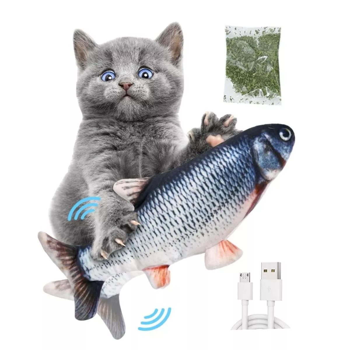 Juguetes Gato Eléctrico Pez Con Catnip Pescado Para Gatos