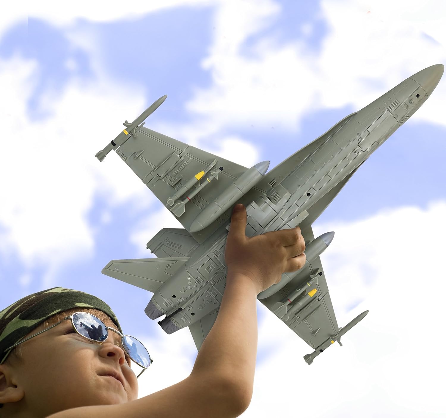 Gigante F18 Super Hornet Fighter Jet escala 1:18 Gijoe compatible Juego de 16 Piezas con Accesorios, Figura de acción