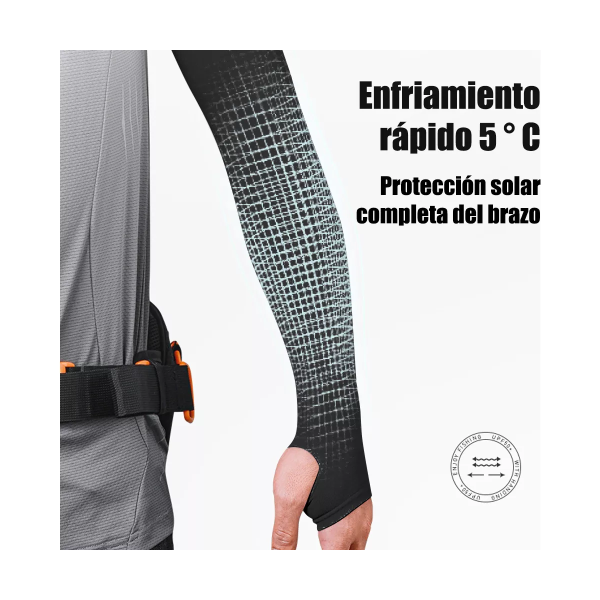 Mangas Protectoras Uv Para Brazos - 10 Pares Negro  
