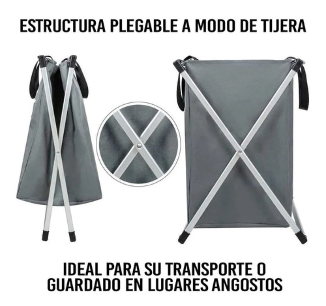 Cesto Ropa 3 Secciones Plegable Lavandería Hogar Recamara