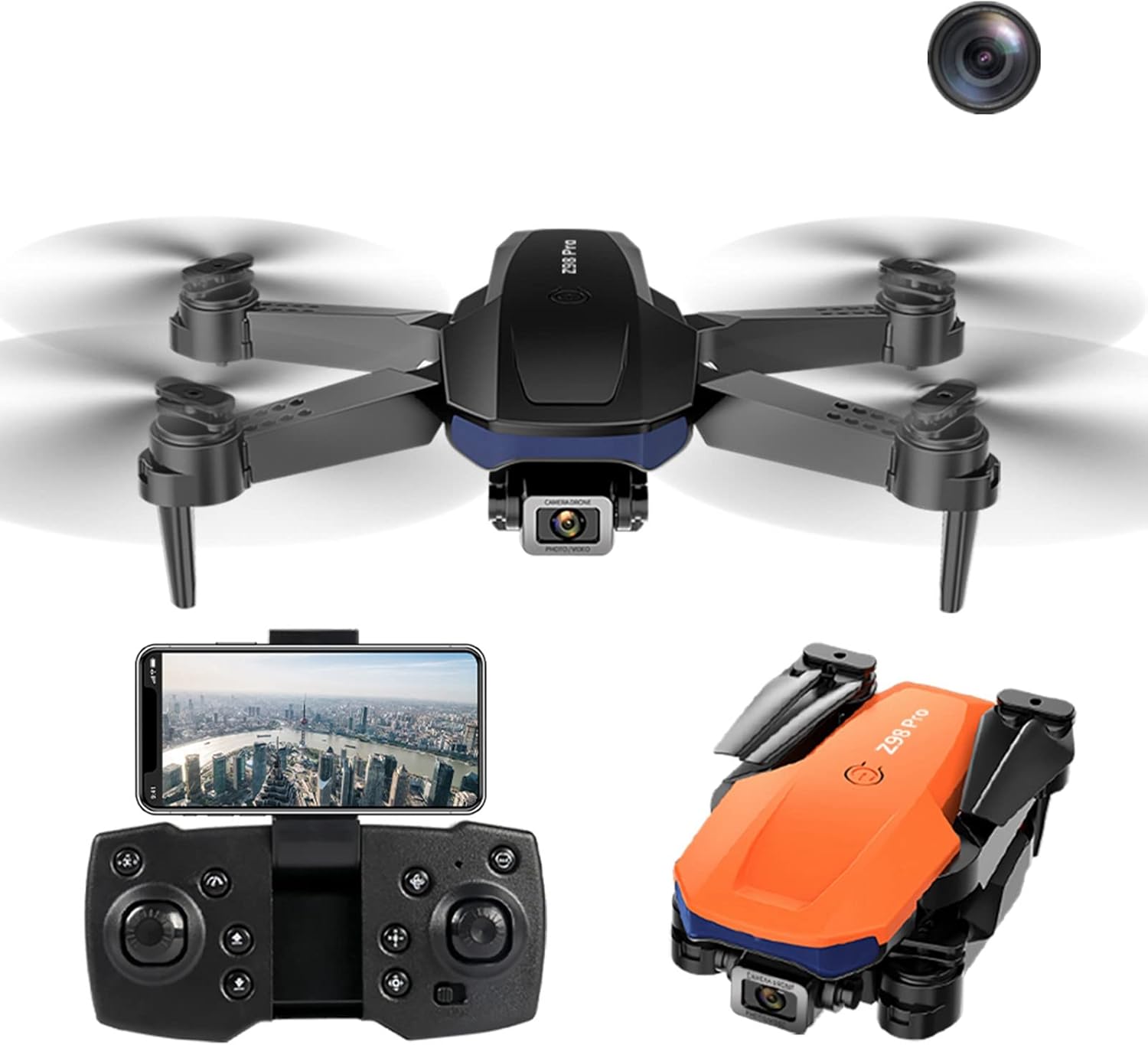 4K HD con 2 Camera RC Drone Altitude Hold 2.4GHz 4CH Cuadricóp tero plegable para principiantes