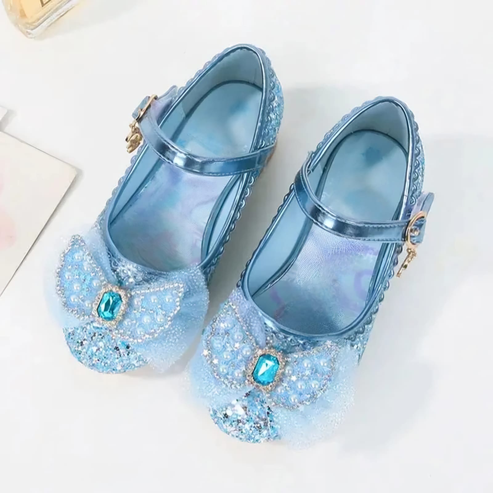 Zapatos de tacón alto de Elsa, Sandalias de Princesa para Niña talla de la 16cm a 22cm