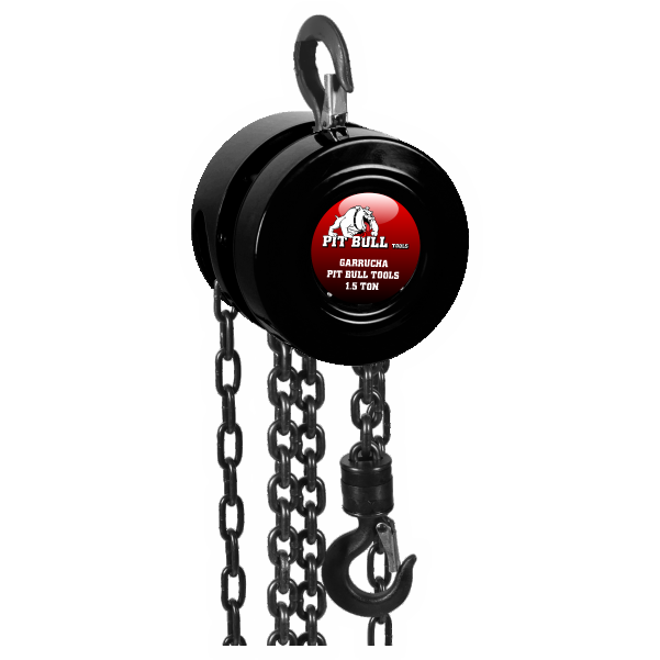 GARRUCHA MANUAL 1 TONELADA 6 METROS DE CADENA, MARCA PIT BULL TOOLS.