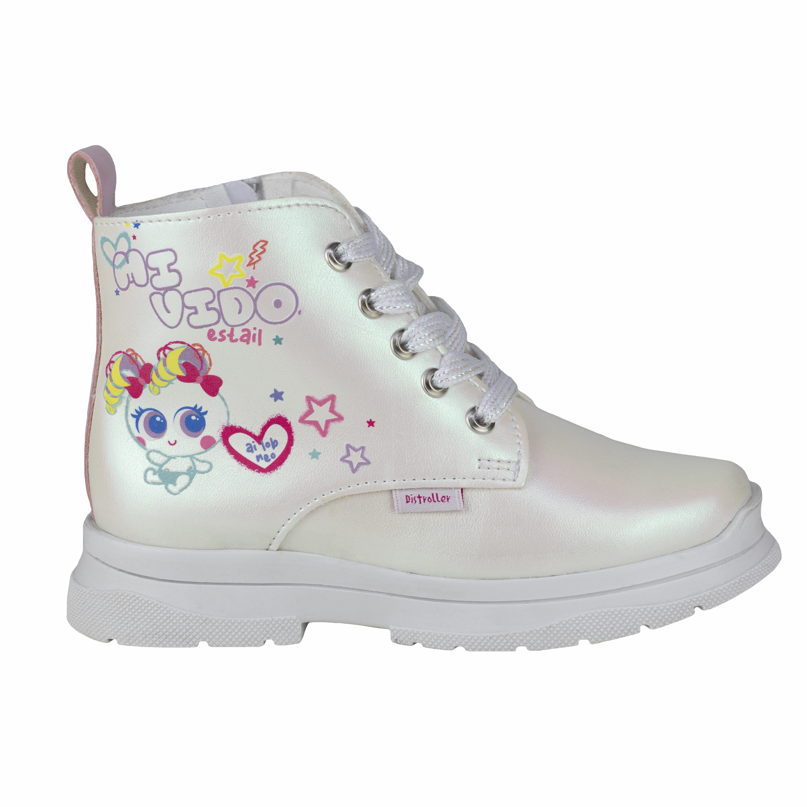 Botin Blanco Para Niña Distroller Plataforma Bonita 50001-13b