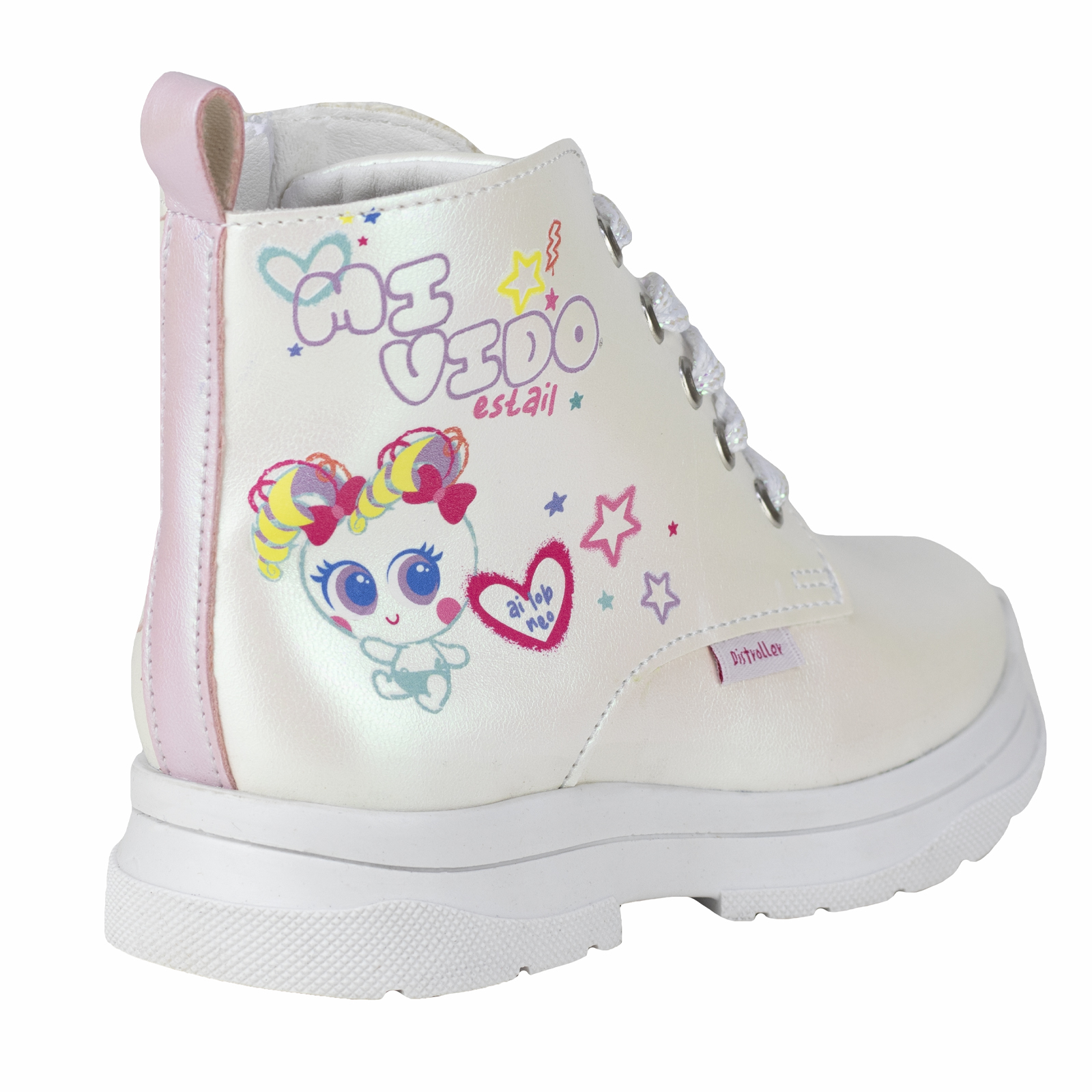 Botin Blanco Para Niña Distroller Plataforma Bonita 50001-13b