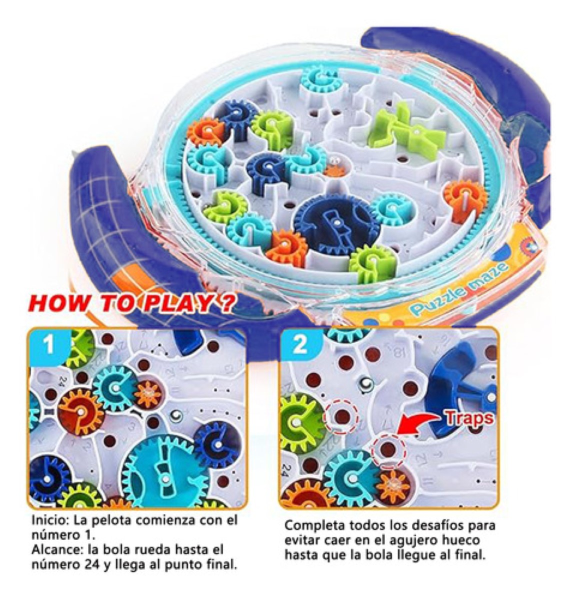 Juguetes Educativos Para Niños Laberinto De Pinball azul