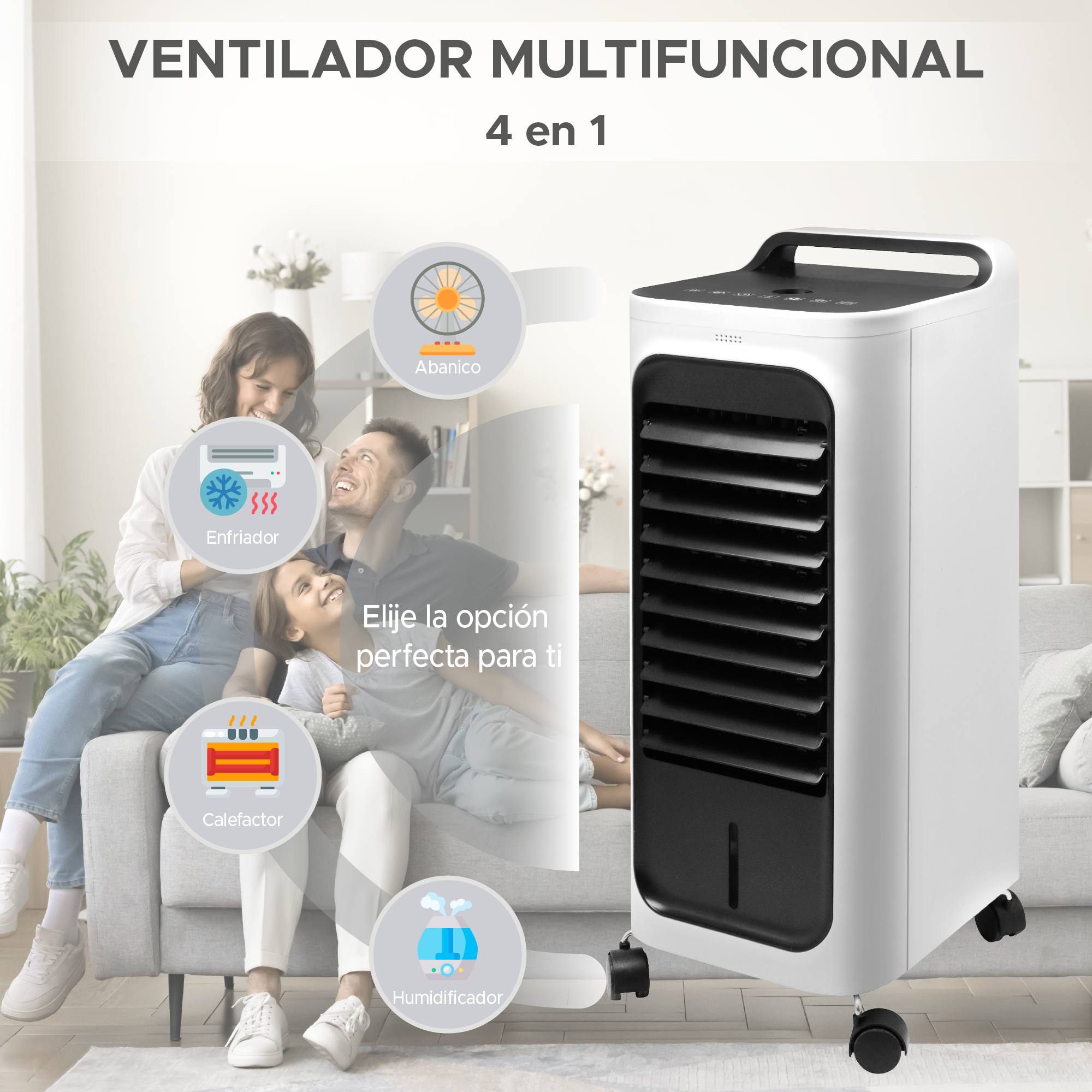 Calefactor y Enfriador 4 en 1 SkyCare – Portátil, Silencioso y Eficiente 