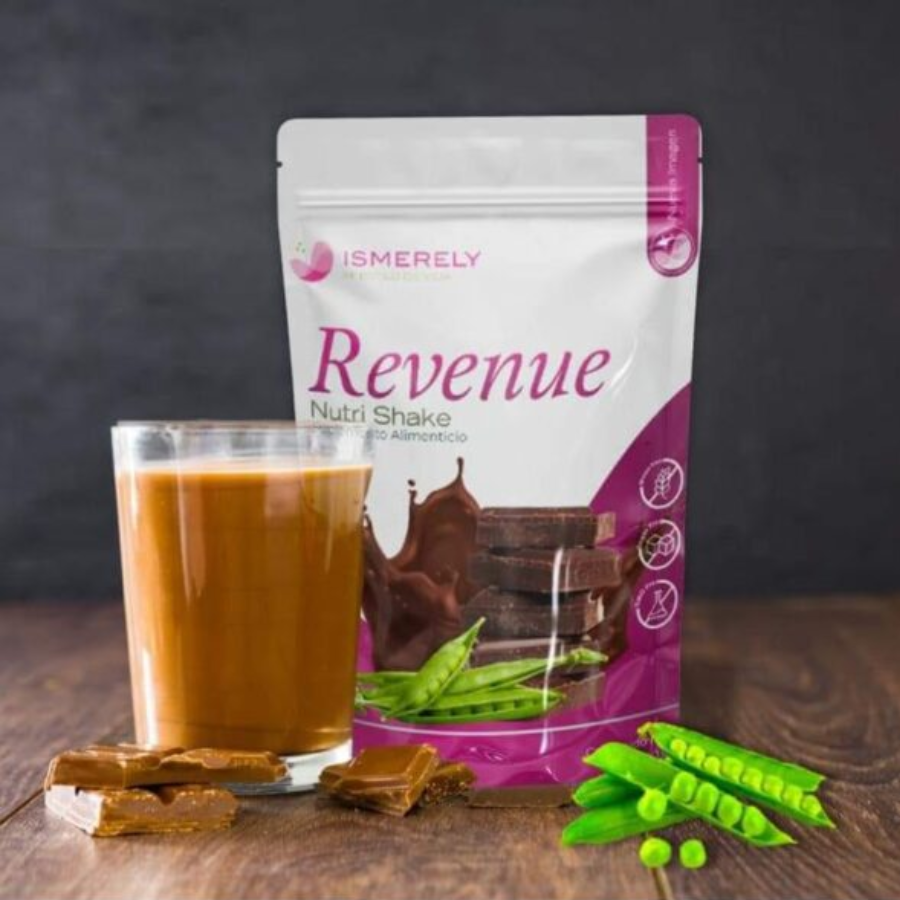 Revenue Shake – Suplemento Nutricional a base de Glutatión con Proteína de Chícharo, Vitaminas y Minerales sabor Chocolate