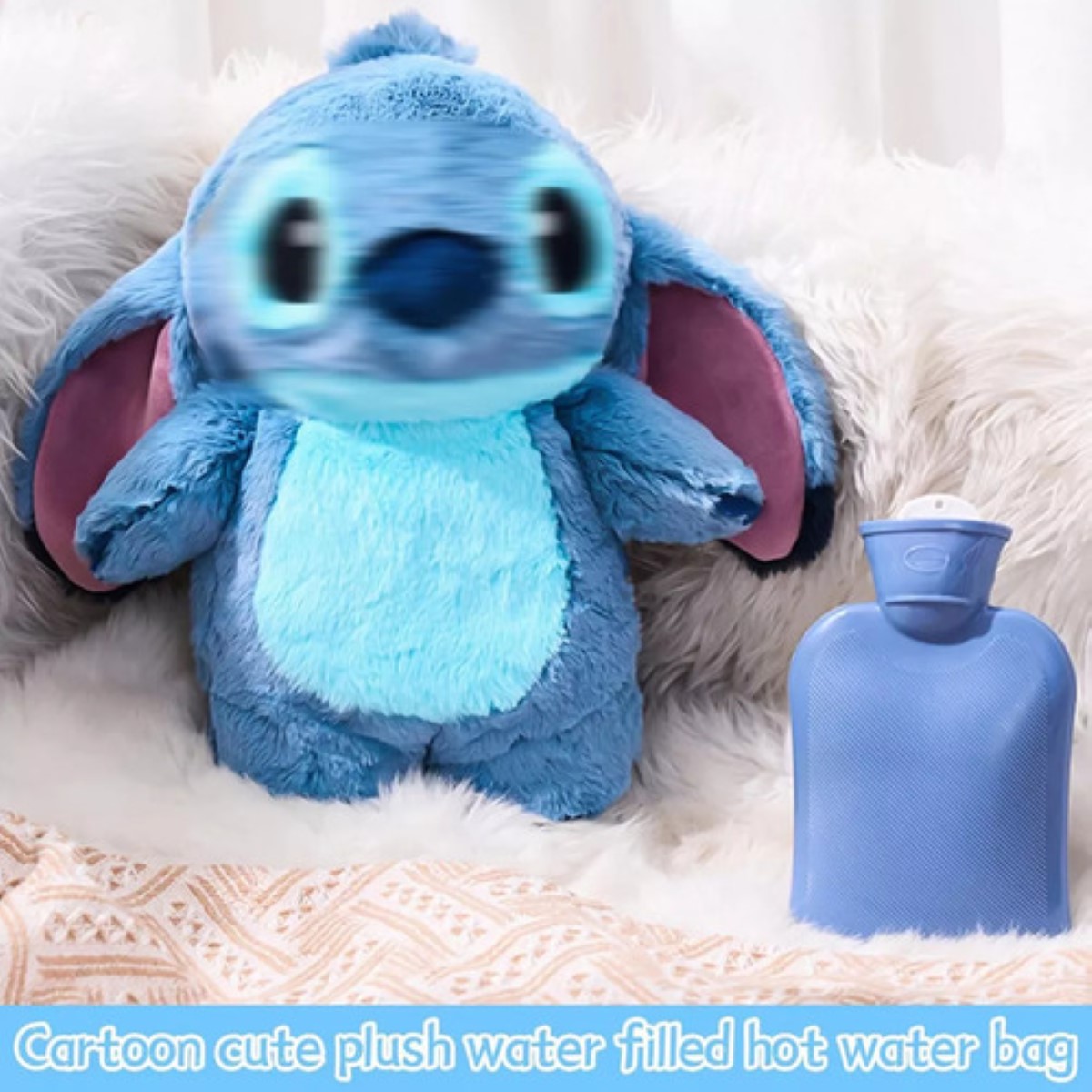 Peluche Stitch Cólicos Menstruales Calentador De Manos AZUL