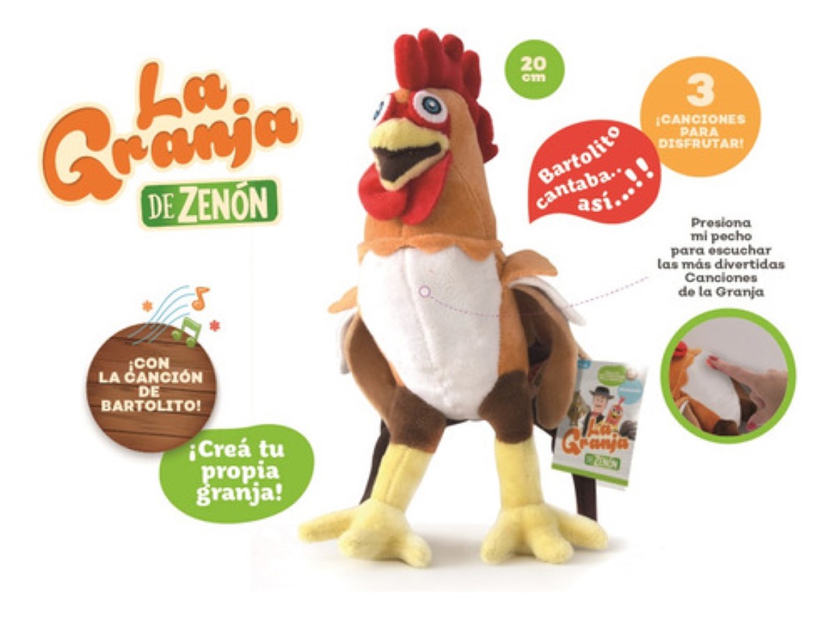 La Granja De Zenon Gallo Bartolito Con 3 Canciones Color Toy CAFE