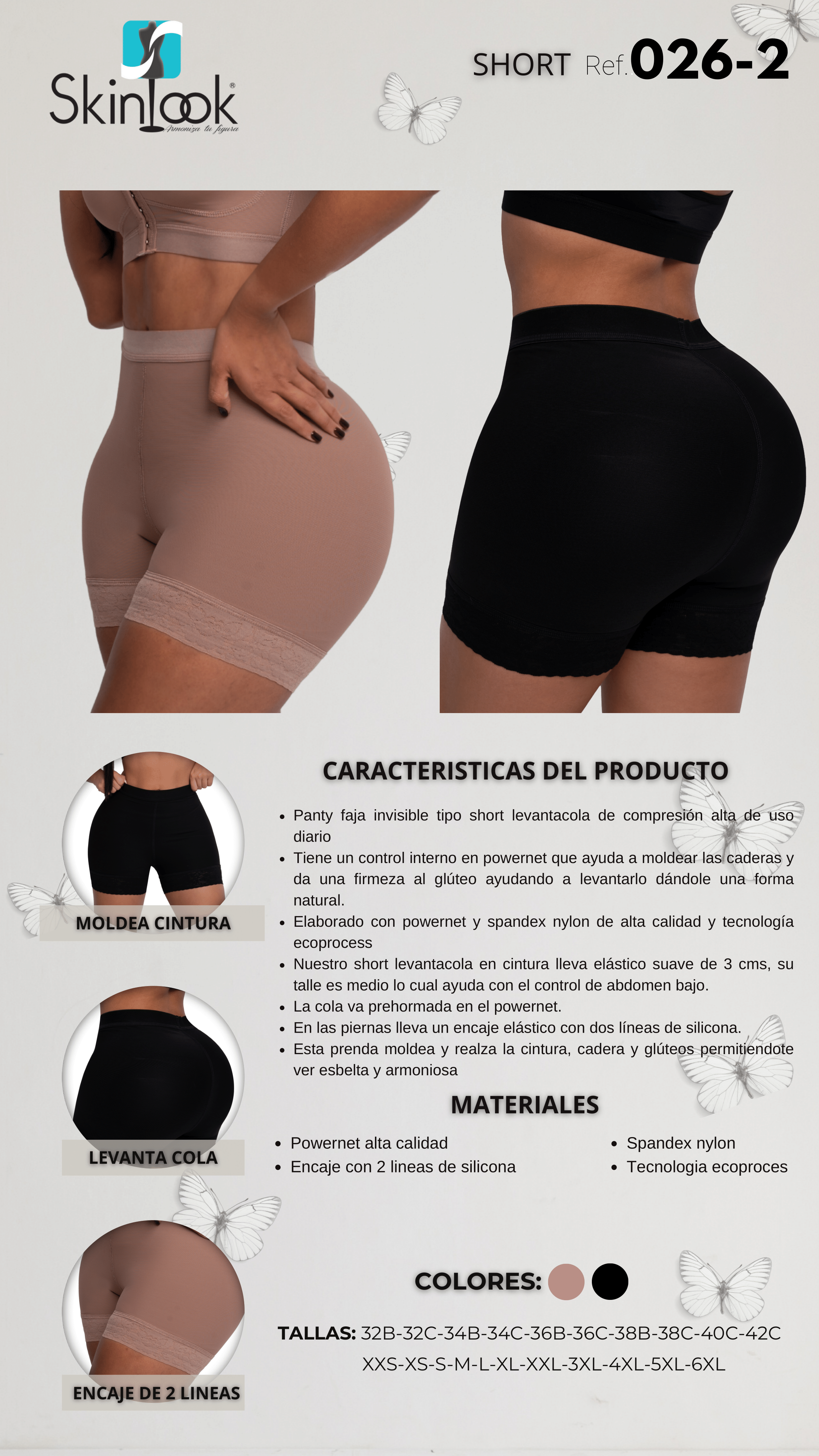 Panty Faja Short Colombiano Efecto Moldeador Levanta Glúteos Fajas Colombianas