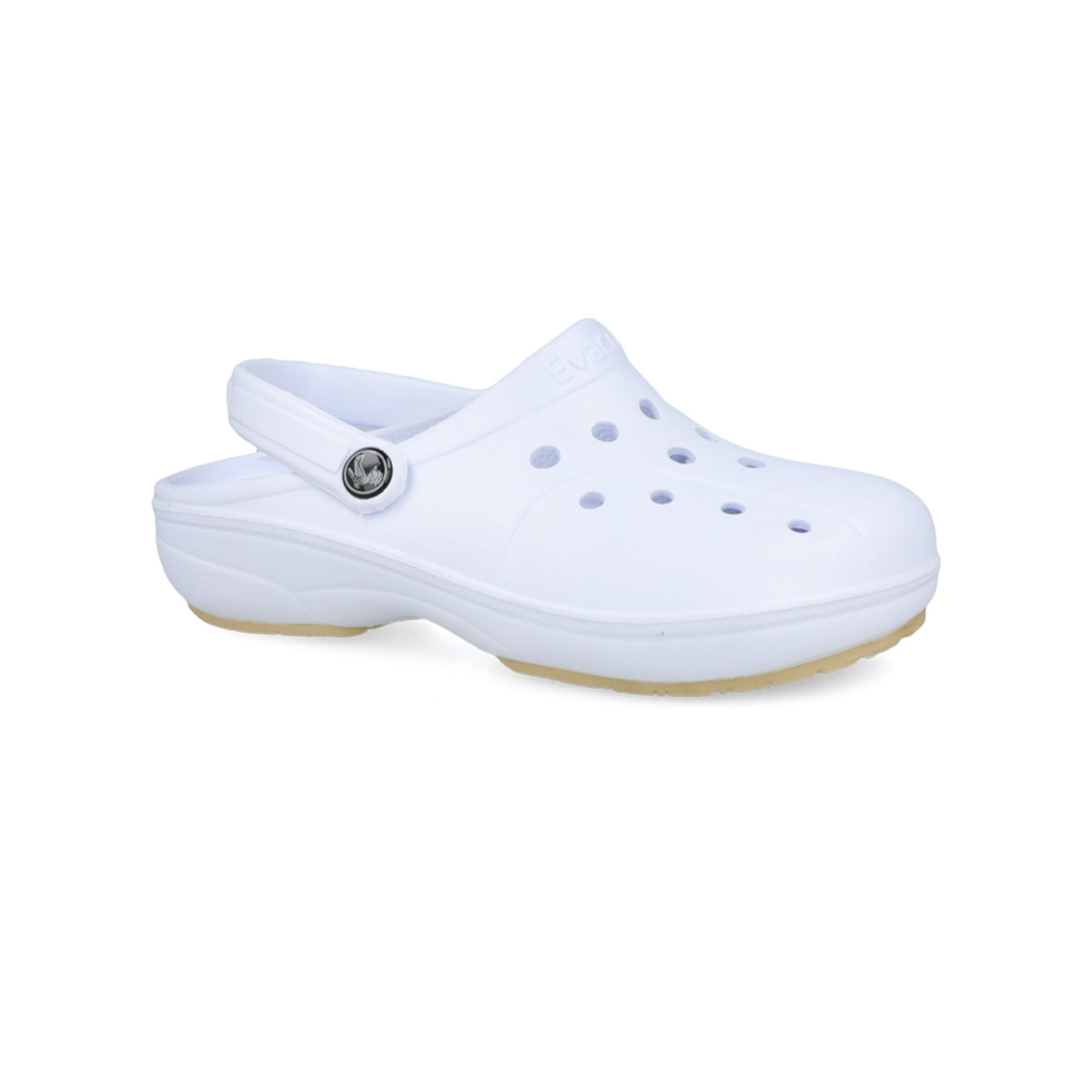 Zapato Para Trabajo Antiderrapante Evacol Tipo Zueco - Blanco