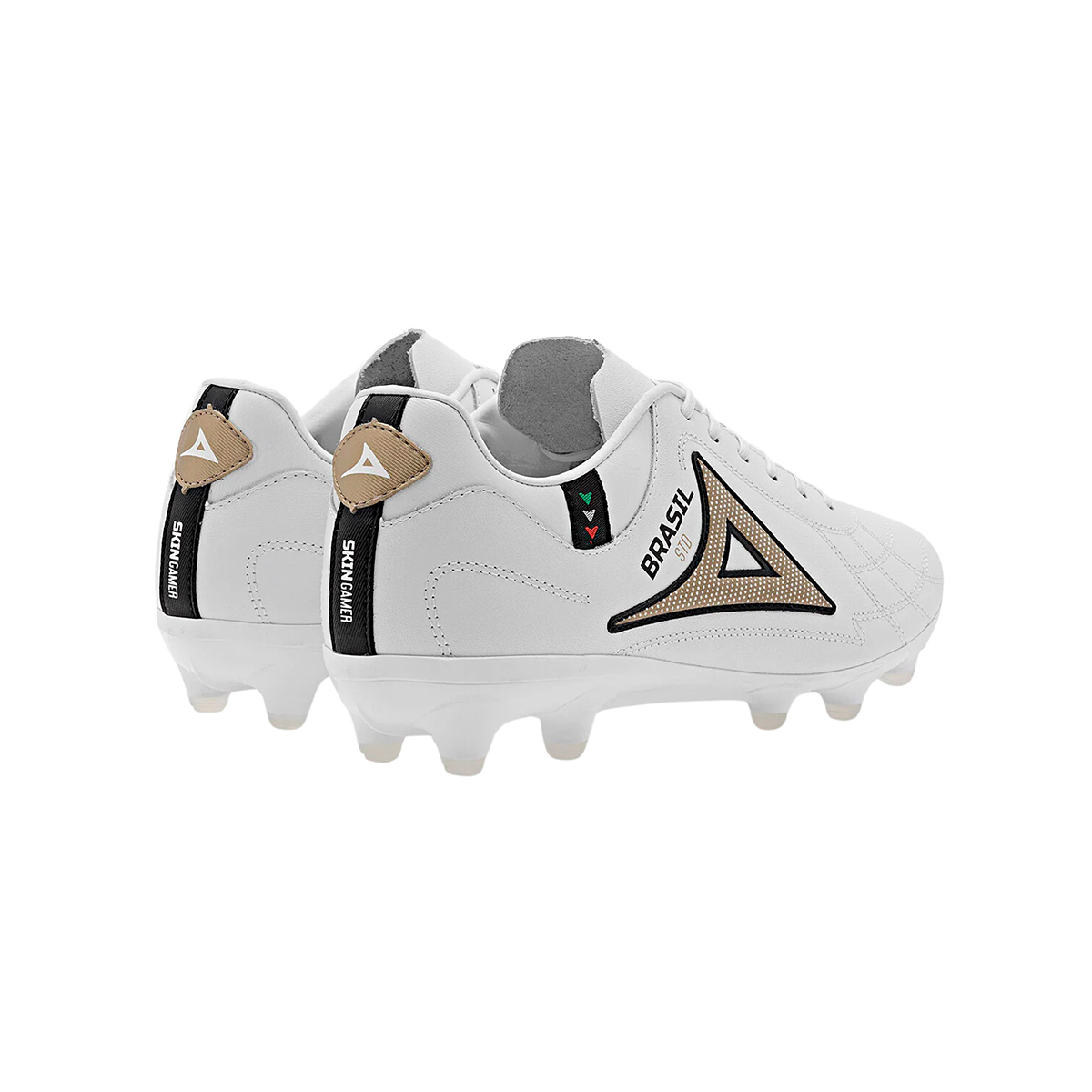 Pirma Tenis Fútbol Tachos 3052 Brasil Hombre Blanco Dorado Alta Calidad