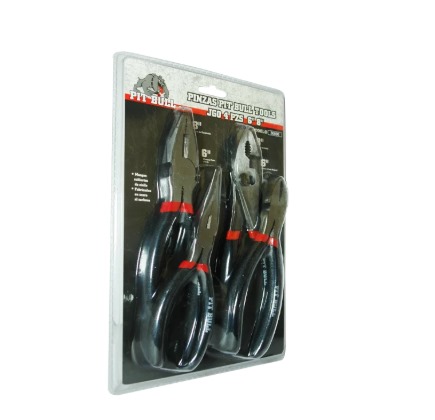 KIT PINZAS MEDIDAS 6"Y 8" 4 PIEZAS, MARCA PIT BULL TOOLS.  
