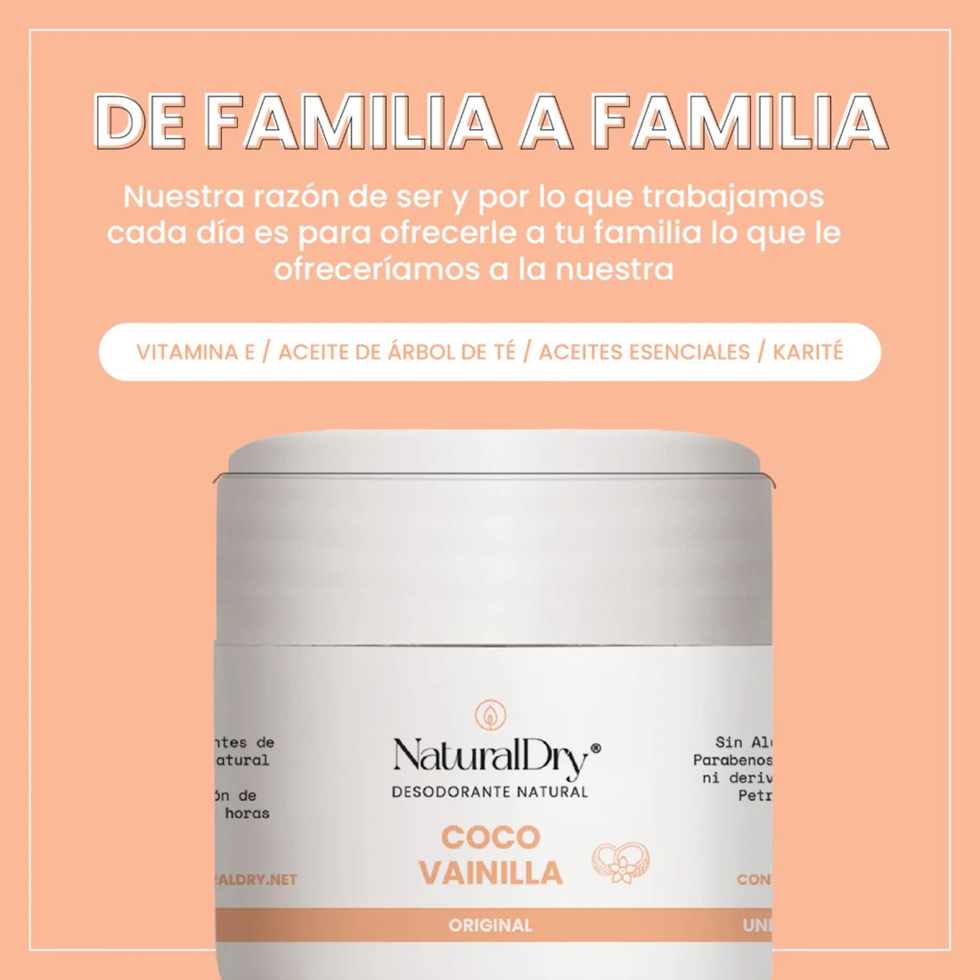 Desodorante Naturaldry en Crema Coco Vainilla