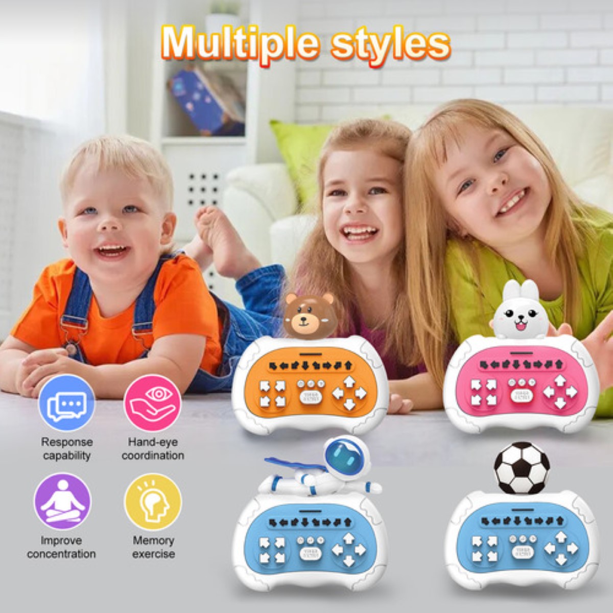 Consola De Juegos Rhythm Master Pop It Animal Azul acero ASTRONAUTA BLANCO