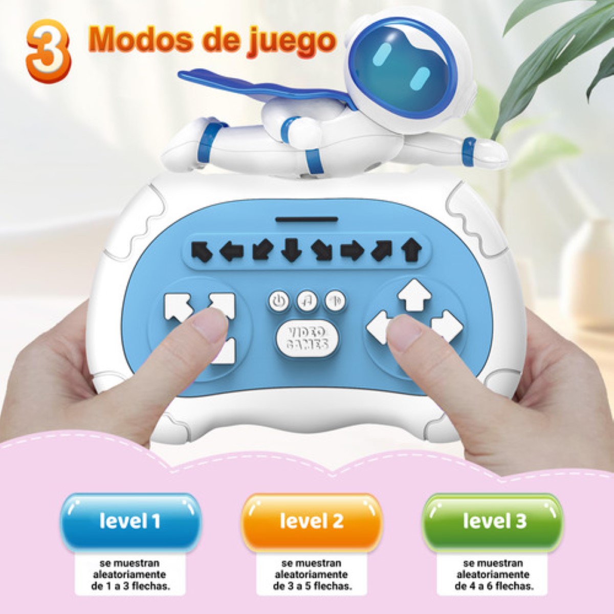 Consola De Juegos Rhythm Master Pop It Animal Azul acero ASTRONAUTA BLANCO