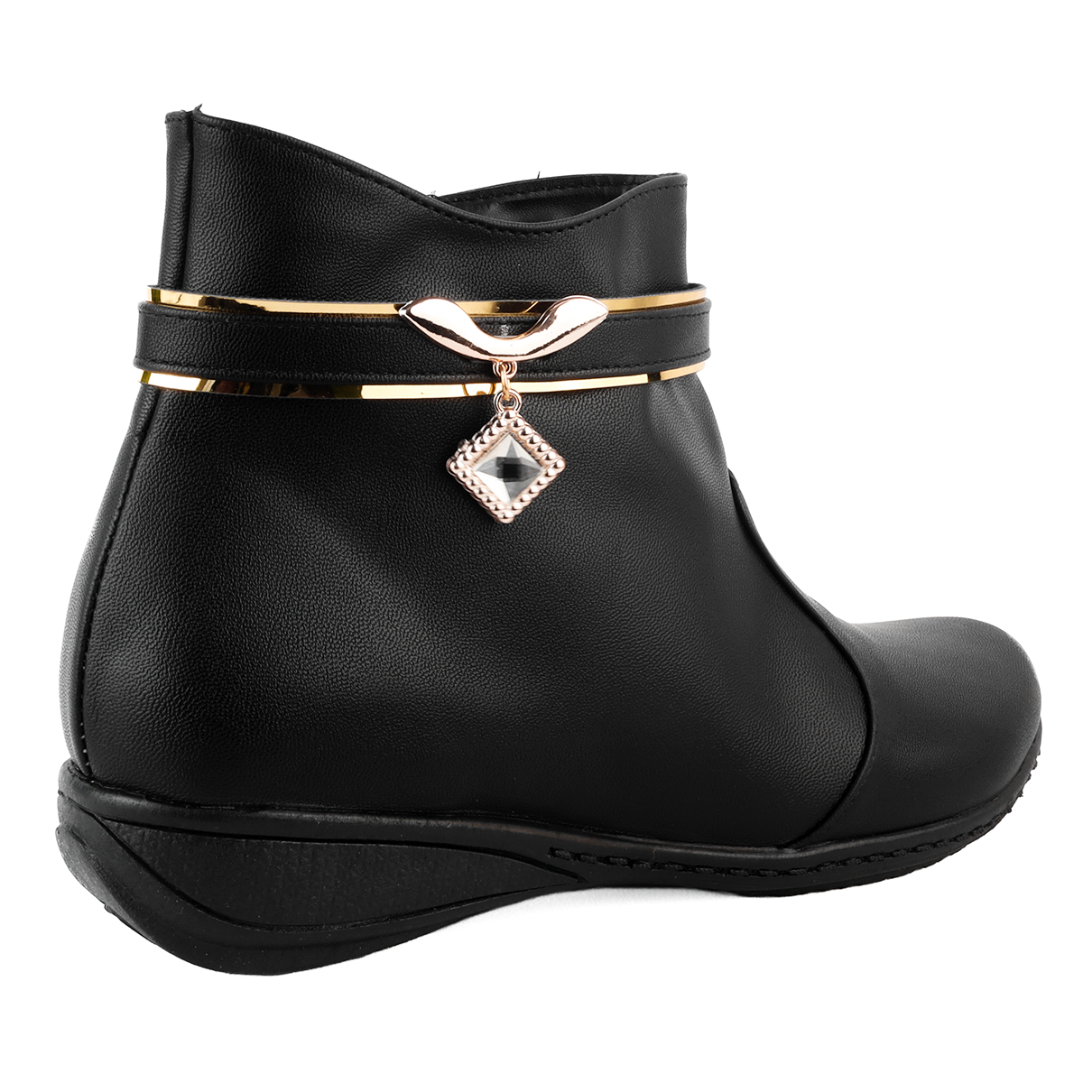 Botines Bota Dama Elegante Descanso Comodos Negro 705-N