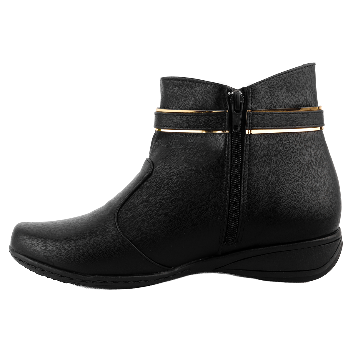Botines Bota Dama Elegante Descanso Comodos Negro 705-N