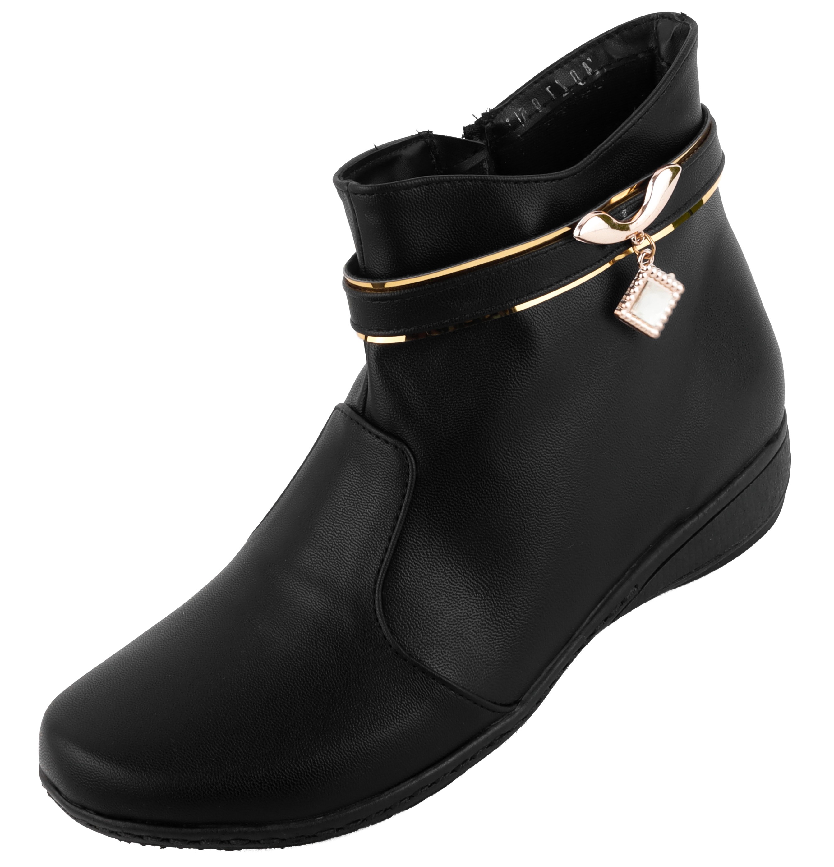 Botines Bota Dama Elegante Descanso Comodos Negro 705-N