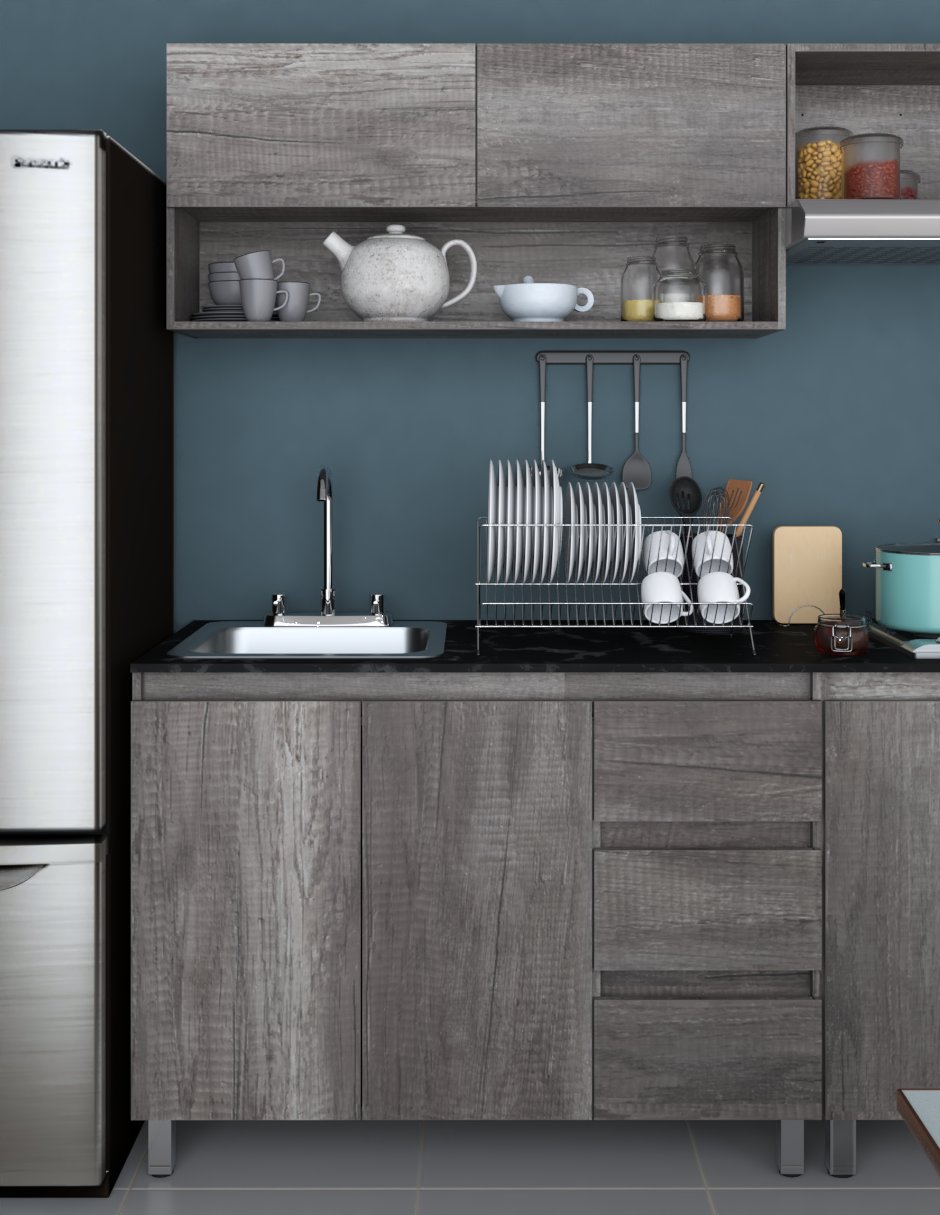 Cocina Integral GIRASOL Con Alacena Inferior Y Superior