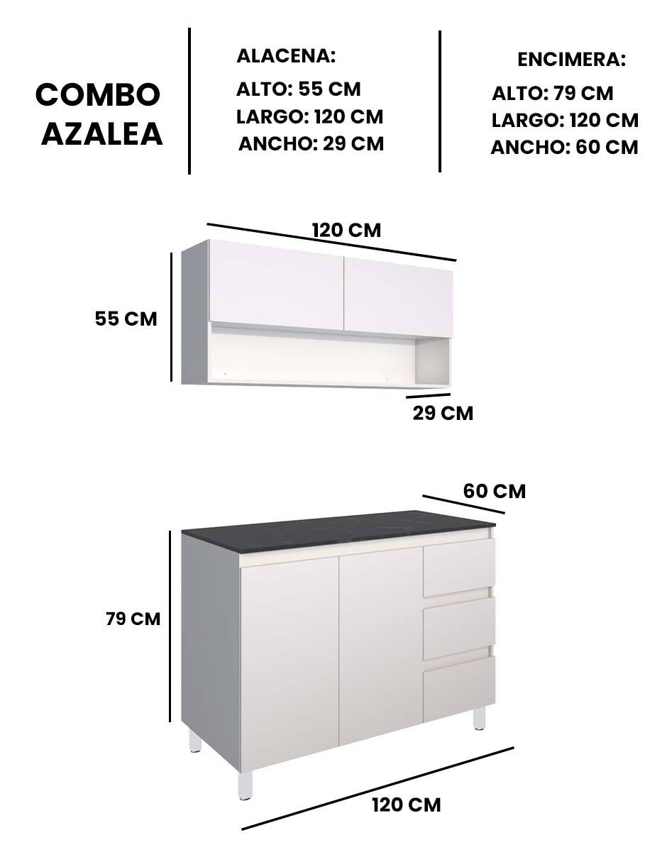 Cocina Integral AZALEA Con Alacena Superior E Inferior