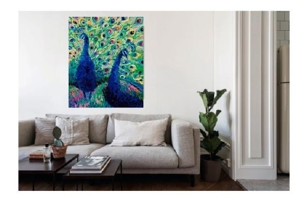 Cuadro Canvas Pavo Real Impresionista Modernos Contemporáneo