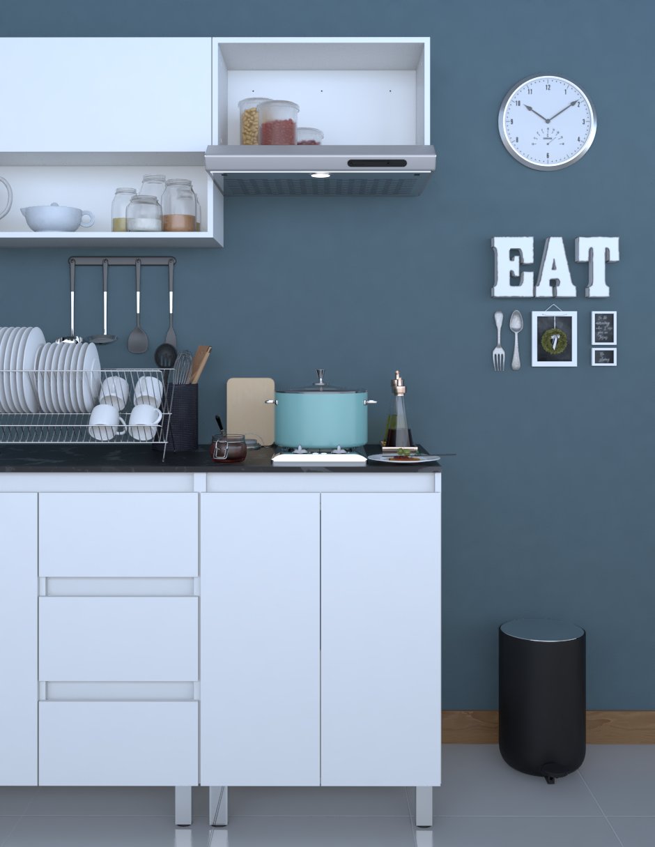 Gabinete Inferior Y Alacena De Cocina NARCISO Con Parrilla